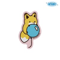 タヌキとキツネ　ぷわぷわバルーン　ステッカー　キツネ：のっかり