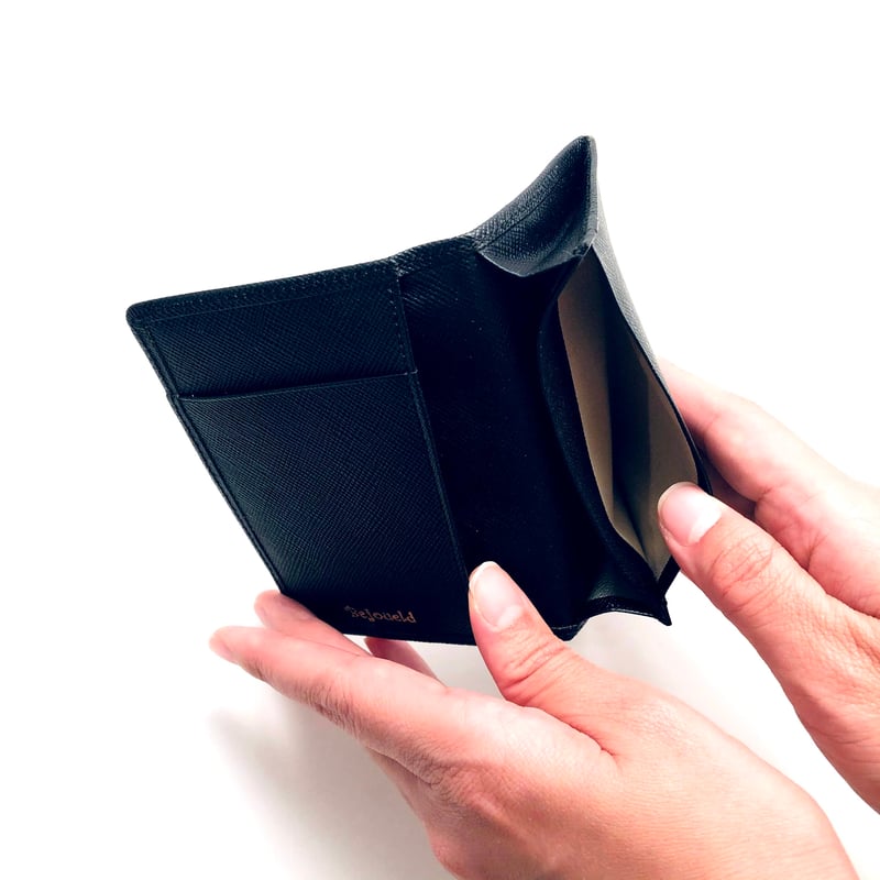 日本製牛革スワロフスキー付きブラック カードケース WPG17006-BK