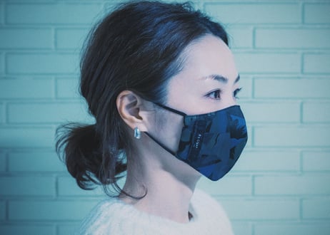 【Premium Model】PatchWork Taste Jacquard MASK 【Size：1 /  Color：DARK 】[秋～春シーズン推奨]