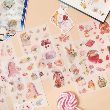 アニマルマスキングテープ素材シートシール