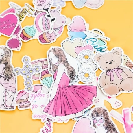 Pink girl防水ステッカー
