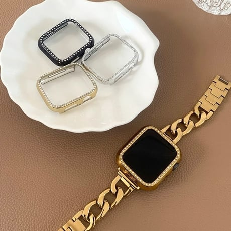 【新品】Apple Watch キラキラ ケース 【2個購入で割引】 ラインストーン ダイヤモンド風 カバー 全シリーズ対応
