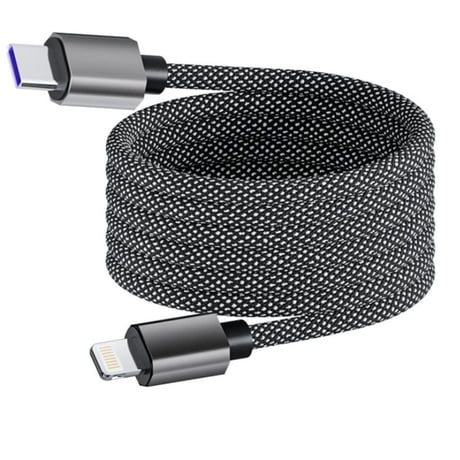 【新品】マグネット式編組ナイロン高速充電ケーブル・全3種類【磁気吸着・絡まない】