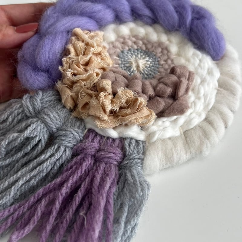 ウィービングタペストリー 丸形⑤ （流木 ウィービング タペストリー  