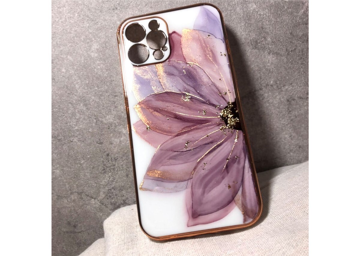 itsuko アルコールインクiPhone13 ケースフラワーピンク itsuko