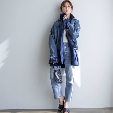 UVカット ミトンブラウス【navy】