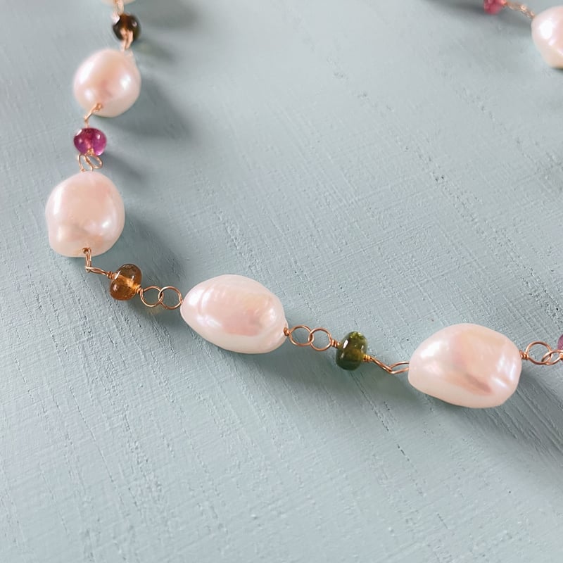 淡水真珠　パール　トルマリン　ネックレス 淡水パール×トルマリンネックレス | Valo jewel