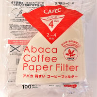 円すい形 アバカコーヒーフィルター 2～4杯用 100枚入 白