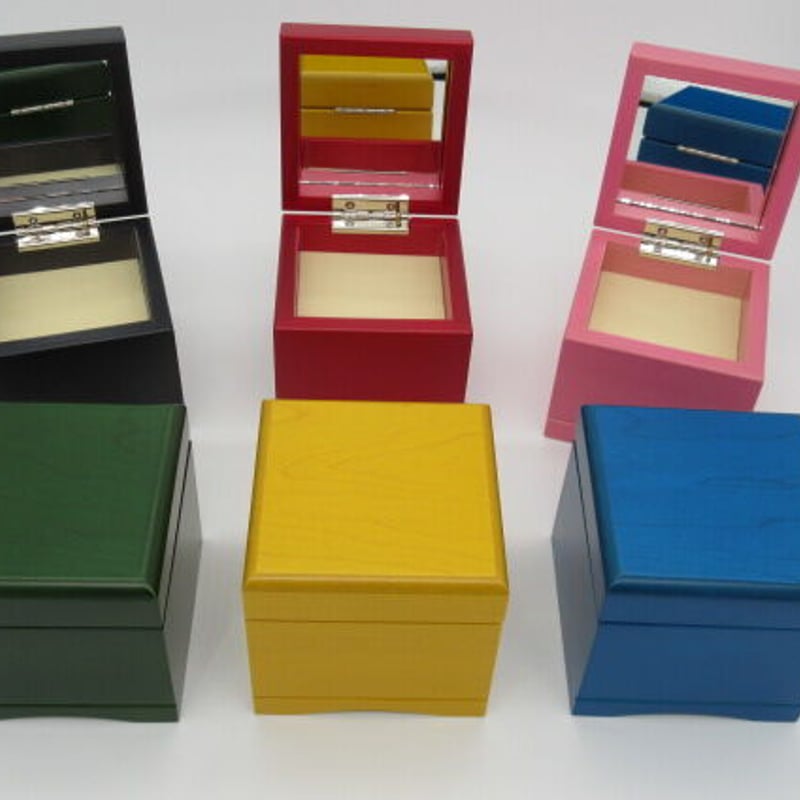 カラーが選べる『ミラー付きBOX』【ピンク】 | 浜名湖オルゴール