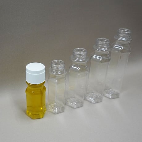 100cc六角デザインドレッシングボトル 300set　白キャップ-