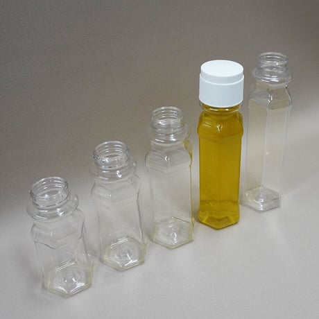 180cc六角デザインドレッシングボトル 462set　白キャップ-