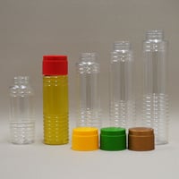 120ccトーテム形デザインドレッシングボトル250set　カラーキャップ　赤・緑・オレンジ・金-