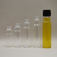 200cc丸形デザインドレッシングボトル 308set　黒キャップ