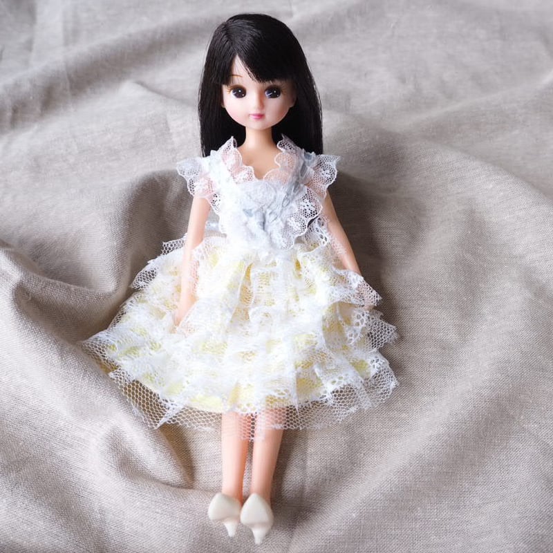 22cmドール服 フリルのドレス イエロー 191 | icocca webshop