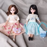 22cmドール服 カットソーとデニム風サロペット レッド 250 | icocca