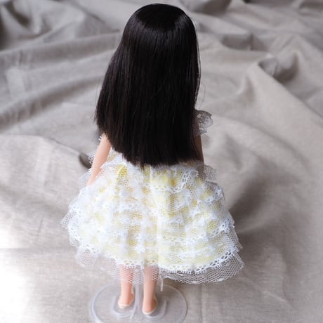 22cmドール服　フリルのドレス　イエロー　191