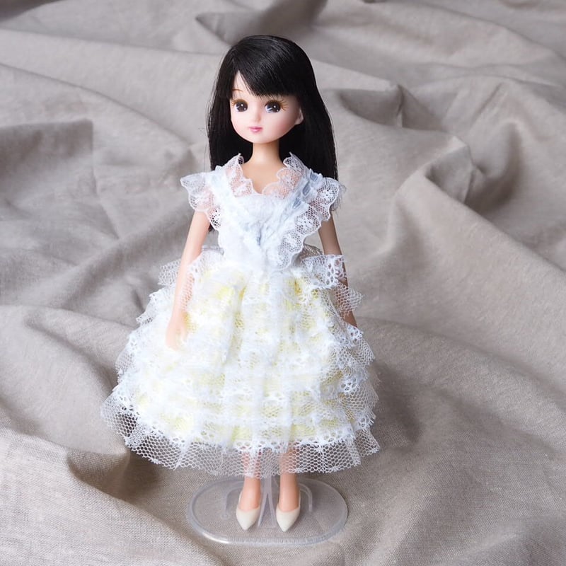 22cmドール服 フリルのドレス イエロー 191 | icocca webshop