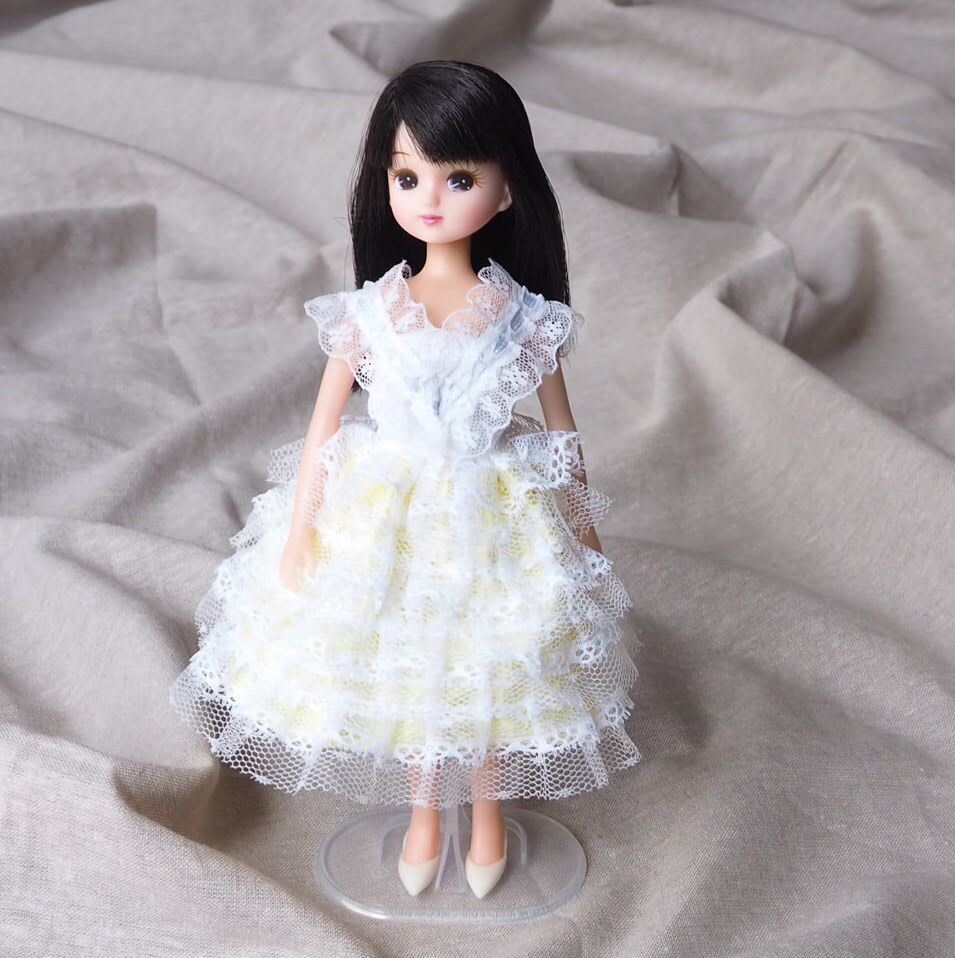 22cmドール服 フリルのドレス イエロー 191 | icocca webshop