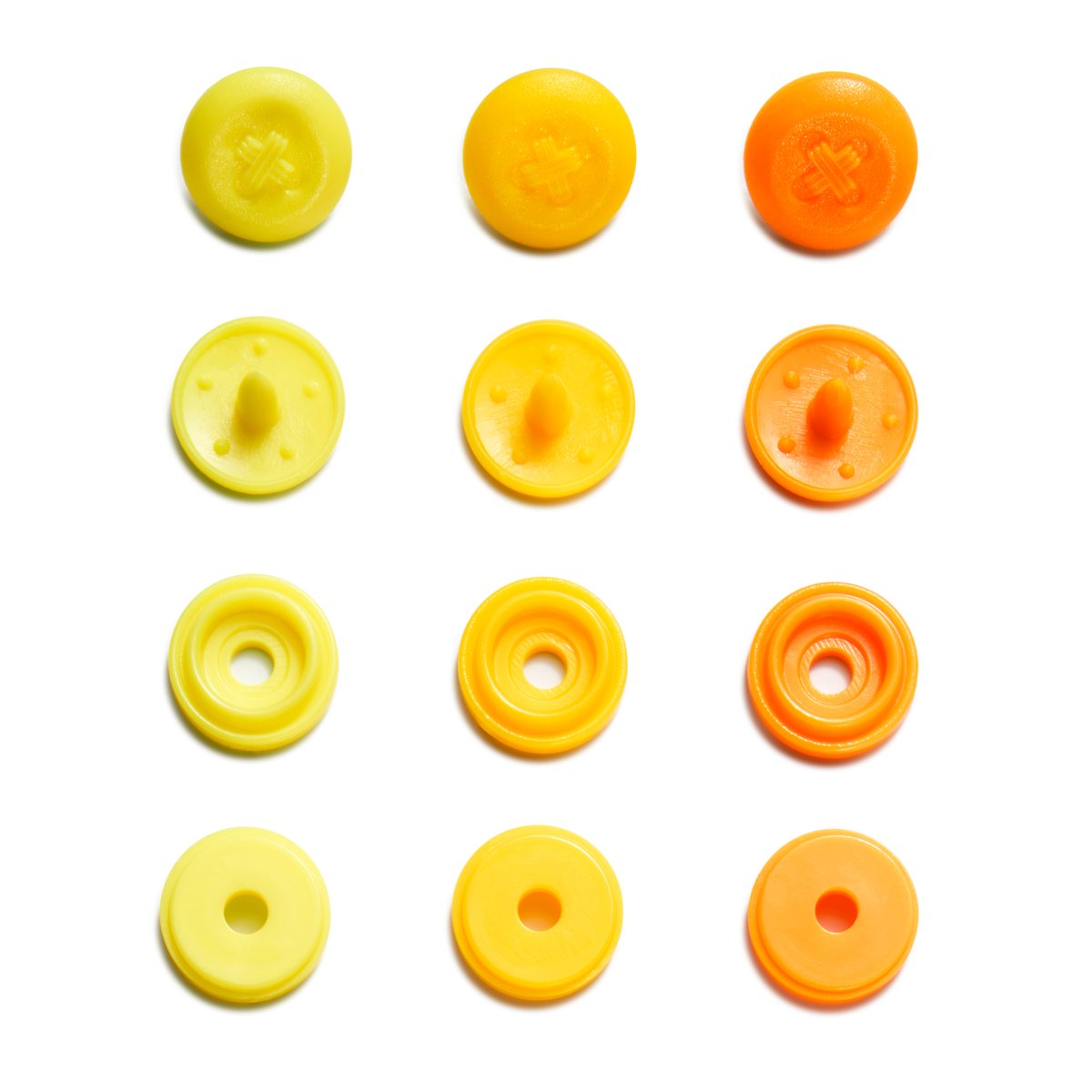 プリム No.393600～393603 カラースナップ（ボタン柄・9mm・36組