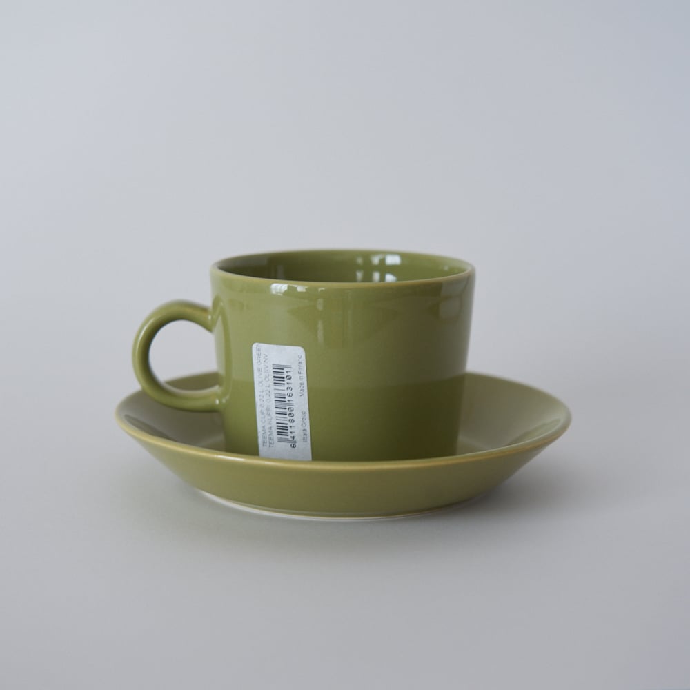 未使用　 TEEMA オリーブグリーン　カップ＆ソーサー　プレート iittala/イッタラ Teema/ティーマ ティーカップ&ソーサー