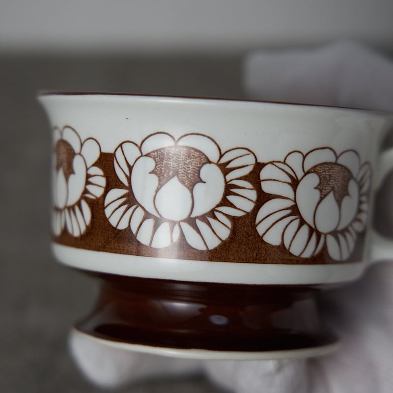 ARABIA - 美品 ARABIA アラビア カトリーリ カップ＆ソーサー 北欧 旧ロゴ 王冠 花柄 フラワー SM3728F2 ARABIA Katrilli アラビア カトリーリ デミタスカップ＆ソーサー