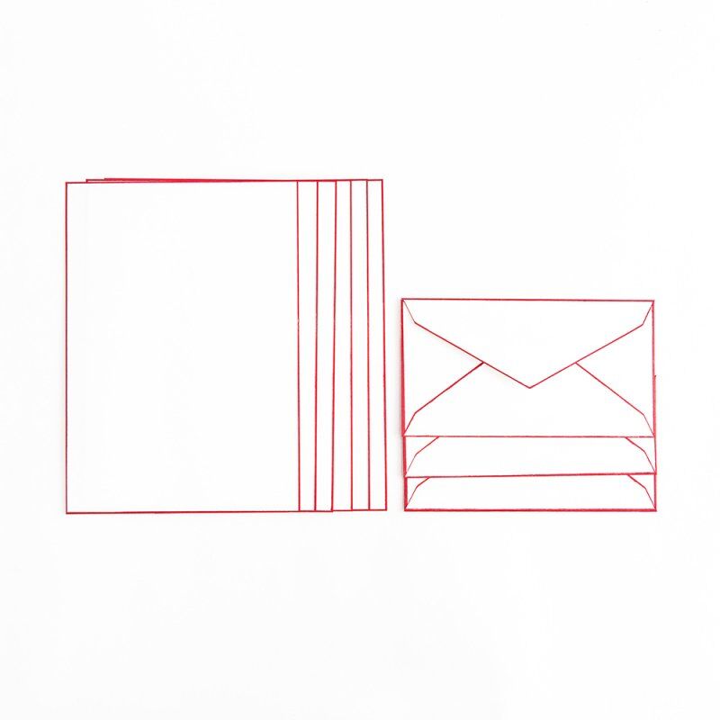 木版摺 色ふちレターセット | 江戸美学研究会