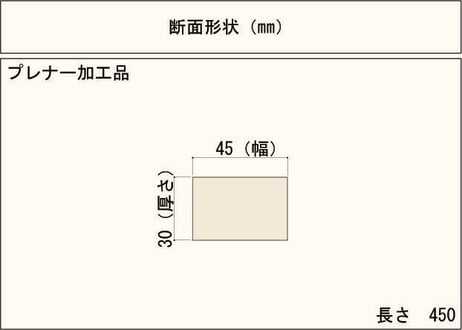 50年耐久　高機能木材　アコヤ　　　　　　　30×45×450ｍｍ  （5本入り/配送80サイズ）