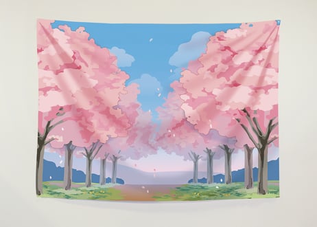 背景スクリーン（桜並木）