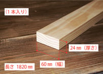 50年耐久　高機能木材　アコヤ　　　　　　　24×60×1820ｍｍ  （1本入り/配送200サイズ）