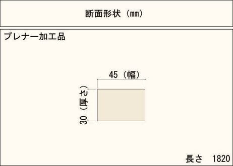 50年耐久　高機能木材　アコヤ　　　　　　　30×45×1820ｍｍ  （3本入り/配送200サイズ）