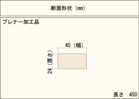50年耐久　高機能木材　アコヤ　　　　　　　24×45×450ｍｍ  （3本入り/配送80サイズ）