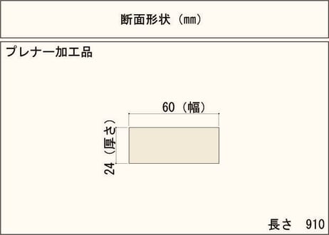50年耐久　高機能木材　アコヤ　　　　　　　24×60×910ｍｍ  （1本入り/配送140サイズ）