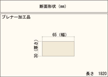 50年耐久　高機能木材　アコヤ　　　　　　　30×65×1820ｍｍ  （5本入り/配送220サイズ）
