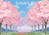 背景スクリーン（桜並木）