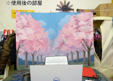 背景スクリーン（桜並木）