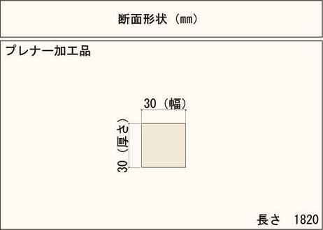 50年耐久　高機能木材　アコヤ　　　　　　　30×30×1820ｍｍ  （5本入り/配送200サイズ）