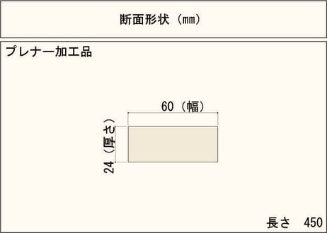 50年耐久　高機能木材　アコヤ　　　　　　　24×60×450ｍｍ  （5本入り/配送80サイズ）