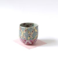 格子桜　長ぐい呑｜内田　裕子