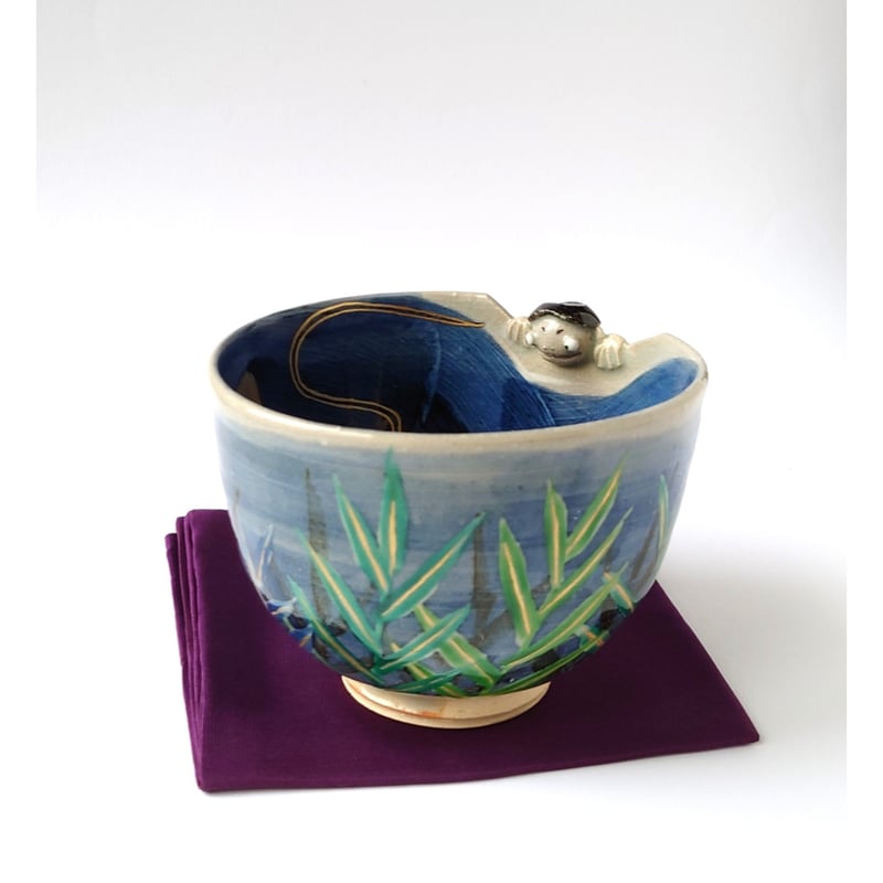 平安麦波 麦波 山本雄次 大鉢 清水焼 京焼 鯰 河童 鉢 平安麦波麦波