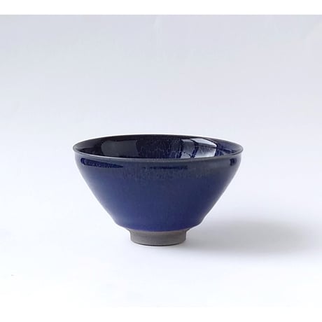 ★茶道具！洛陶窯『相模 竜泉』造！色絵 露草画 茶碗/平茶碗！共箱/共布/栞付★ ☆茶道具！洛陶窯『相模 竜泉』造！色絵 露草画 茶碗/平茶碗！共箱/