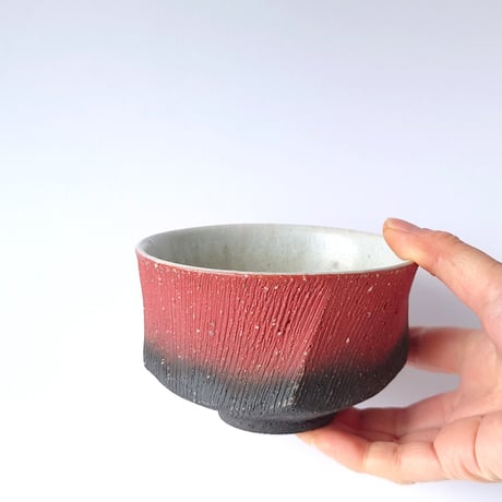 紅色彩　茶碗｜輪笠　伸好