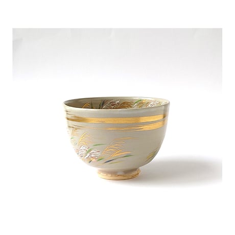 秋草に尉鶲図　茶碗｜山本　雄次