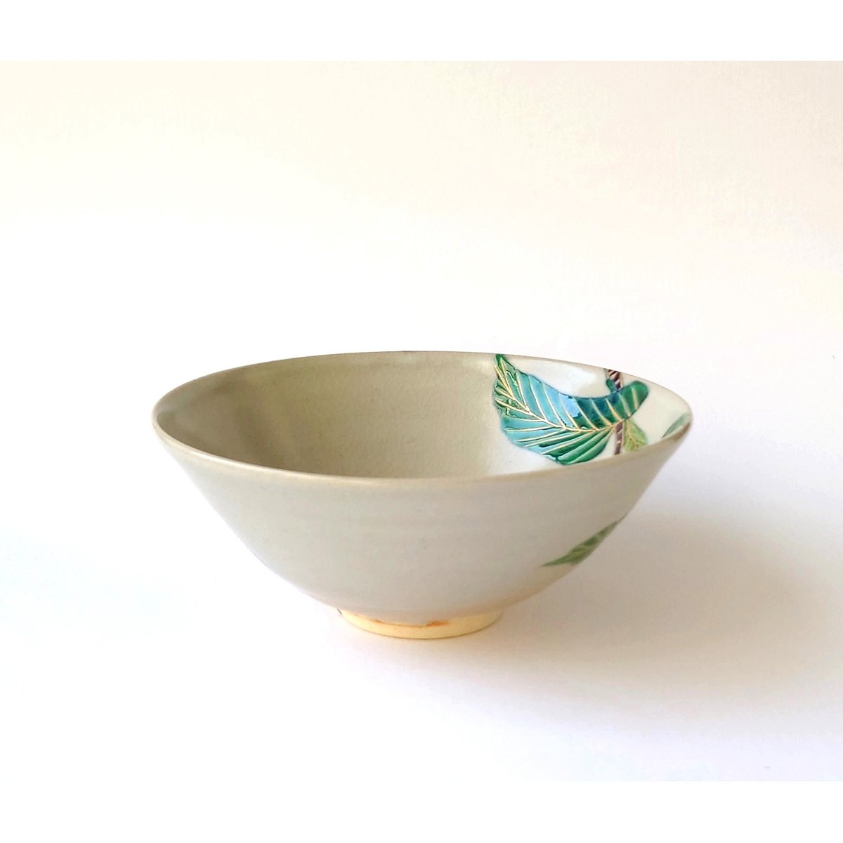 Ｎ５６１　茶碗　『京焼』『山本雄次(麦波)造』『金彩竹林図』　共箱　茶道具 N561 茶碗 『京焼』『山本雄次(麦波)造』『金彩竹林図』 共