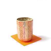 赤彩折々　面取湯呑｜内田　裕子