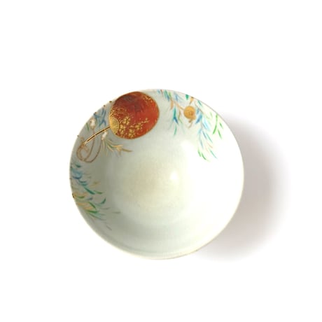 団扇にホタル図　茶碗｜山本　雄次