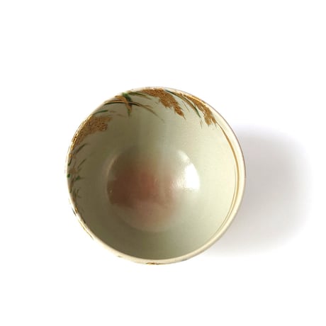 稲穂に蝗図　茶碗｜山本　雄次