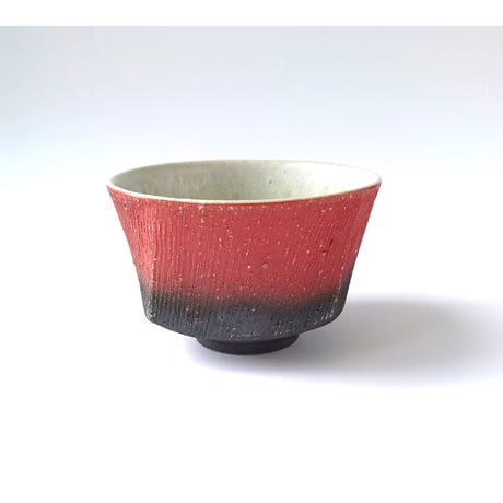 紅色彩　茶碗｜輪笠　伸好