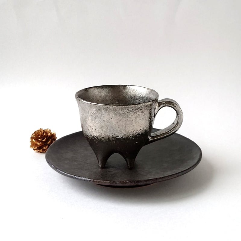 四足 銀 珈琲碗皿｜番浦 匠 | ギャラリー洛中洛外