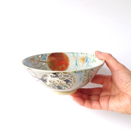 団扇にホタル図　茶碗｜山本　雄次