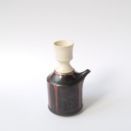 覆黒銀彩徳利　片口 | 中村　譲司